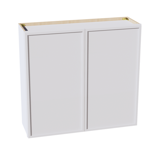 W3936-SSW  Wall Cabinet 2 Doors & 2 Shelves - Slim Shaker Style - White   39"W x 36"H x 12"D