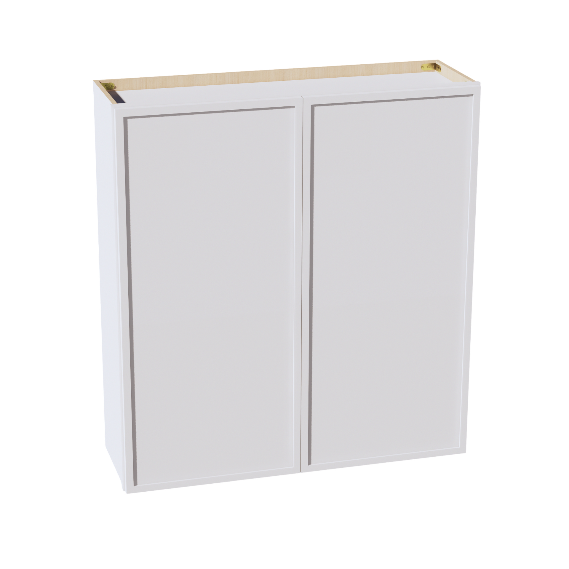 W3942-SSW  Wall Cabinet 2 Doors & 2 Shelves - Slim Shaker Style - White   39"W x 42"H x 12"D