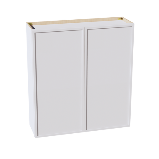 W3942-SSW  Wall Cabinet 2 Doors & 2 Shelves - Slim Shaker Style - White   39"W x 42"H x 12"D
