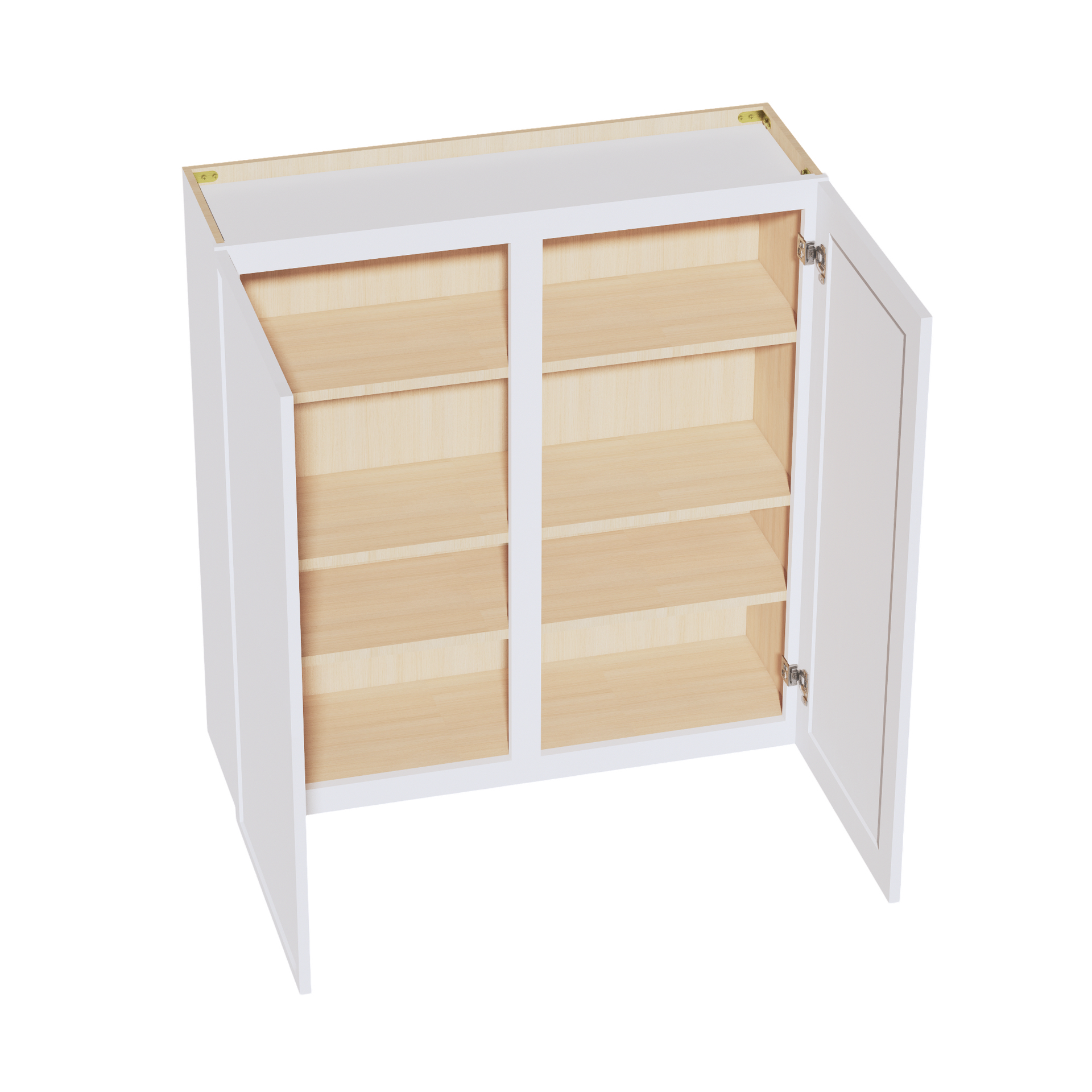 W3942-SSW  Wall Cabinet 2 Doors & 2 Shelves - Slim Shaker Style - White   39"W x 42"H x 12"D