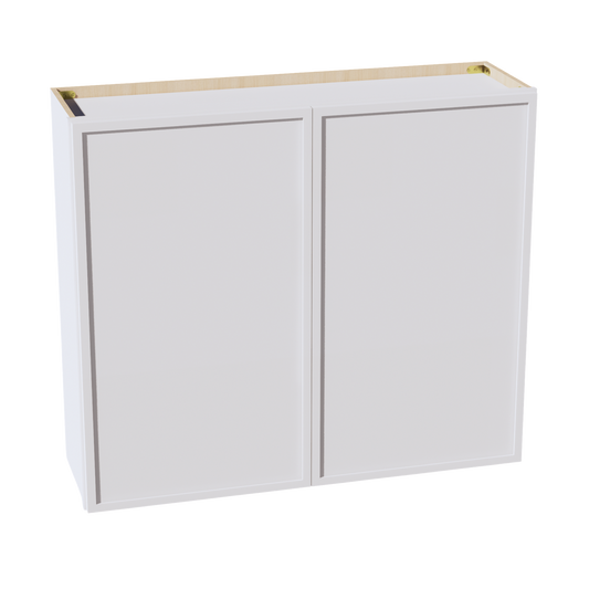 W4236-SSW  Wall Cabinet 2 Doors & 2 Shelves - Slim Shaker Style - White   42"W x 36"H x 12"D