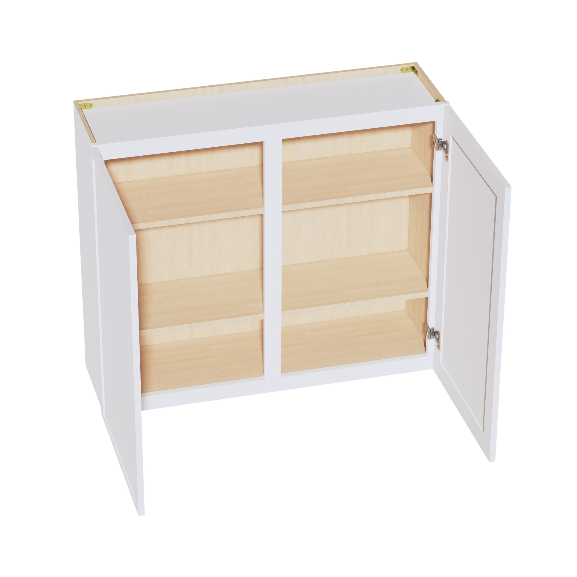 W4236-SSW  Wall Cabinet 2 Doors & 2 Shelves - Slim Shaker Style - White   42"W x 36"H x 12"D