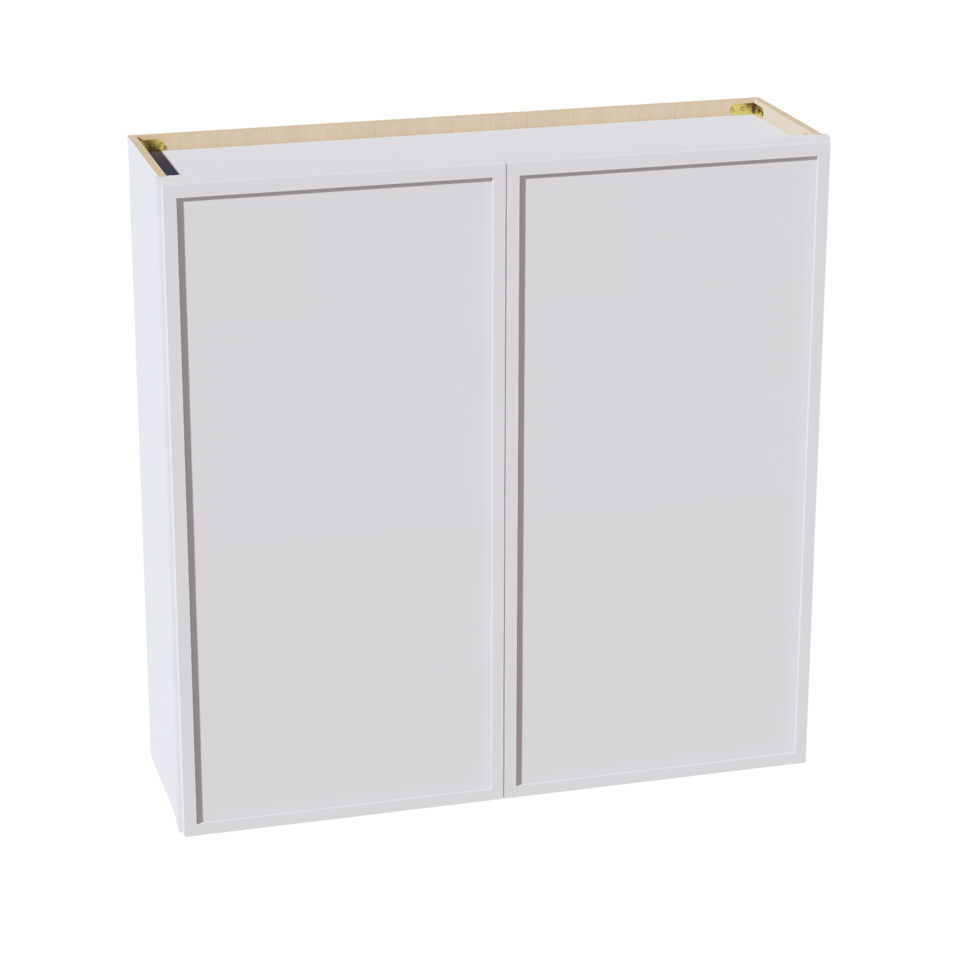 W4242-SSW  Wall Cabinet 2 Doors & 2 Shelves - Slim Shaker Style - White   42"W x 42"H x 12"D