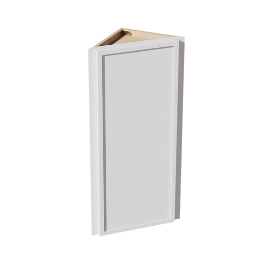 WAE1236-SSW  Wall Angle End Cabinet 1 Door & 2 Shelves - Slim Shaker Style - White   12"W x 36"H x 12"D