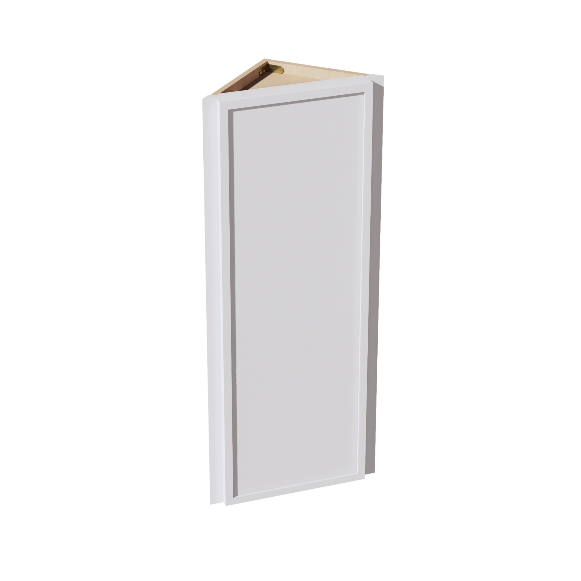 WAE1242-SSW  Wall Angle End Cabinet 1 Door & 2 Shelves - Slim Shaker Style - White   12"W x 42"H x 12"D