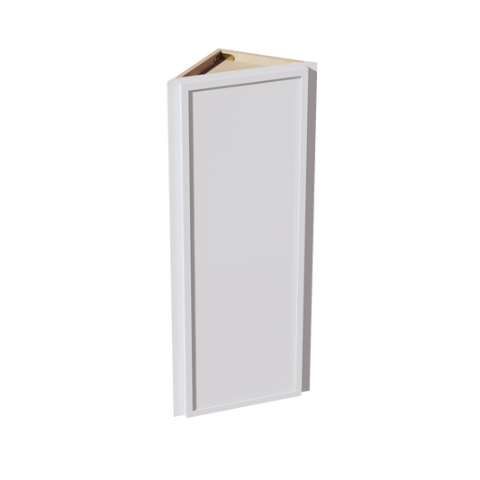 WAE1242-SSW  Wall Angle End Cabinet 1 Door & 2 Shelves - Slim Shaker Style - White   12"W x 42"H x 12"D