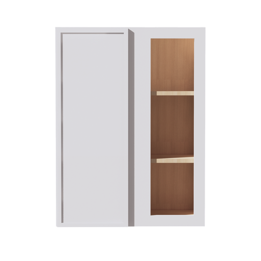WBC2736-SSW  Wall Blind Corner Cabinet 1 Door & 2 Shelves - Slim Shaker Style - White   27"W x 36"H x 12"D
