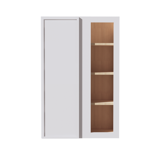 WBC2742-SSW  Wall Blind Corner Cabinet 1 Door & 2 Shelves - Slim Shaker Style - White   27"W x 42"H x 12"D