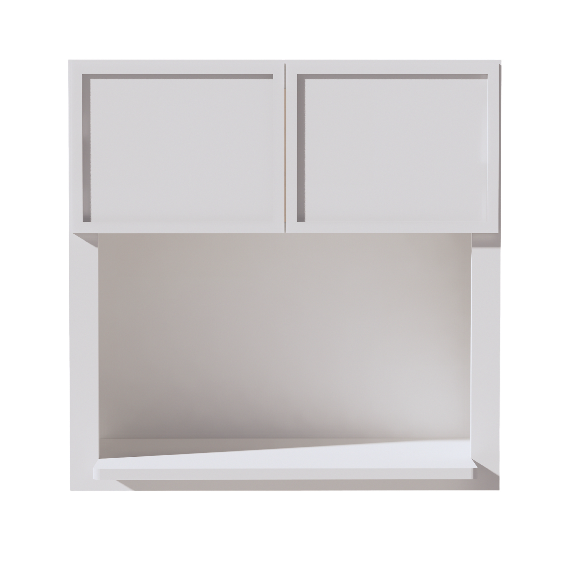 WM3030-SSW  Wall Cabinets 2 Doors Wall Built-in Microwave  - Slim Shaker Style - White   30"W x 30"H x 12"D