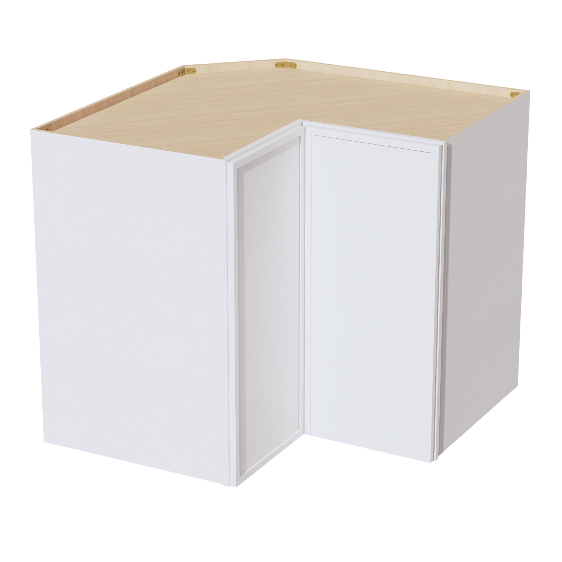 WPC2436-SSW  Wall Corner Cabinet Pie Cut  1 Door & 2 Shelves  - Slim Shaker Style - White   11-1/2" X 11-1/2" x 36"H x 24"D