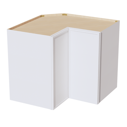 WPC2436-SSW  Wall Corner Cabinet Pie Cut  1 Door & 2 Shelves  - Slim Shaker Style - White   11-1/2" X 11-1/2" x 36"H x 24"D