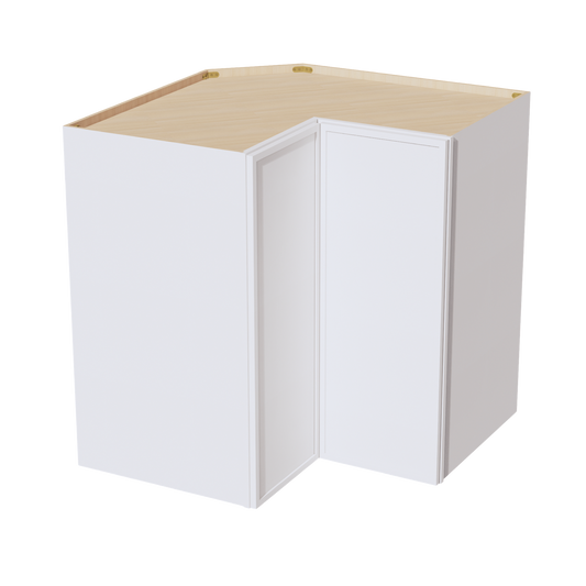 WPC2442-SSW  Wall Corner Cabinet Pie Cut  1 Door & 2 Shelves  - Slim Shaker Style - White   11-1/2" X 11-1/2" x 42"H x 24"D
