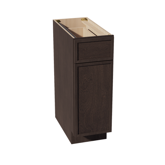 B12-SSE: Slim Shaker Espresso 12" 1 Drawer 1 Door Standard Base Cabinet