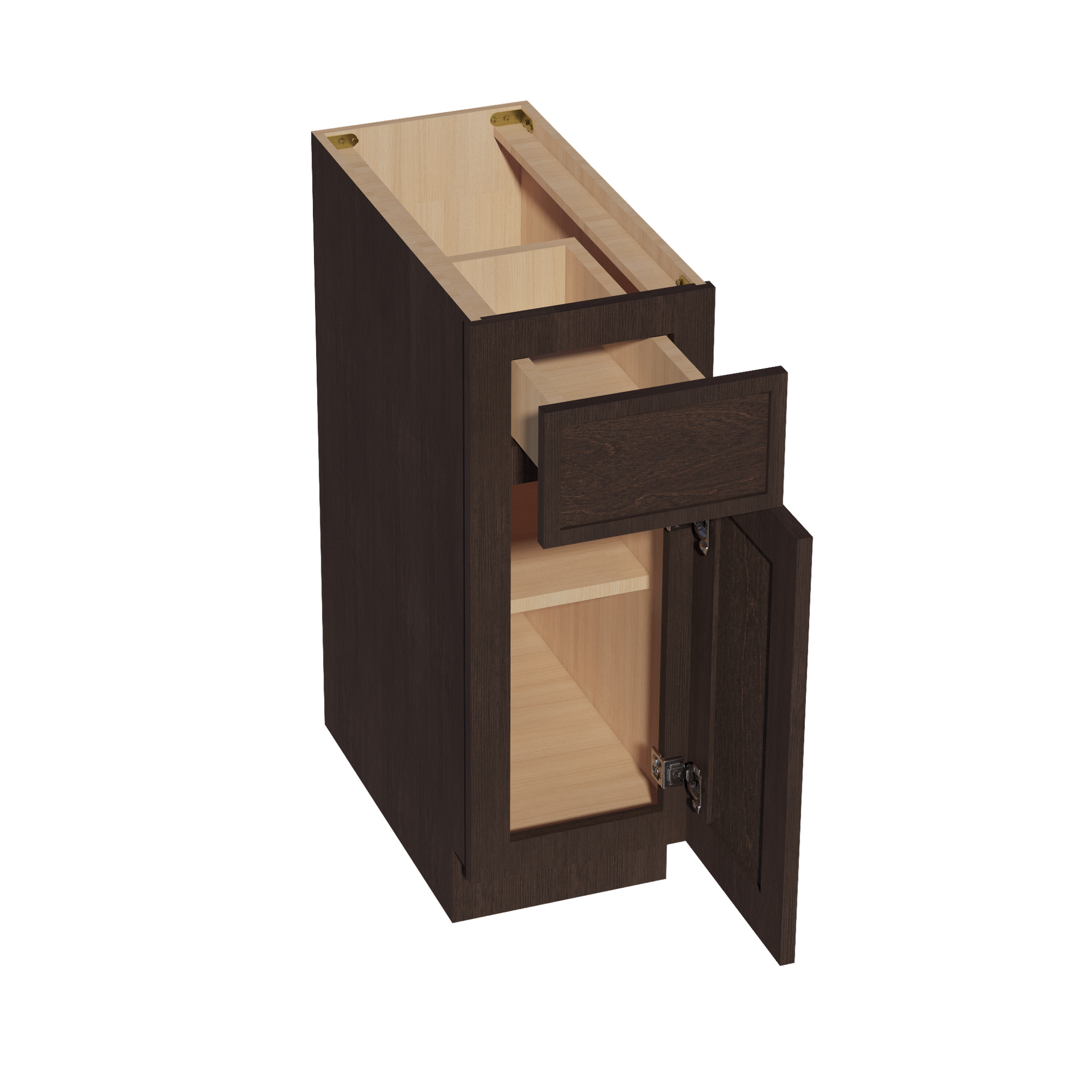 B12-SSE  Base cabinet - Slim Shaker Style - Espresso   12"W x 34-1/2"H x 24"D