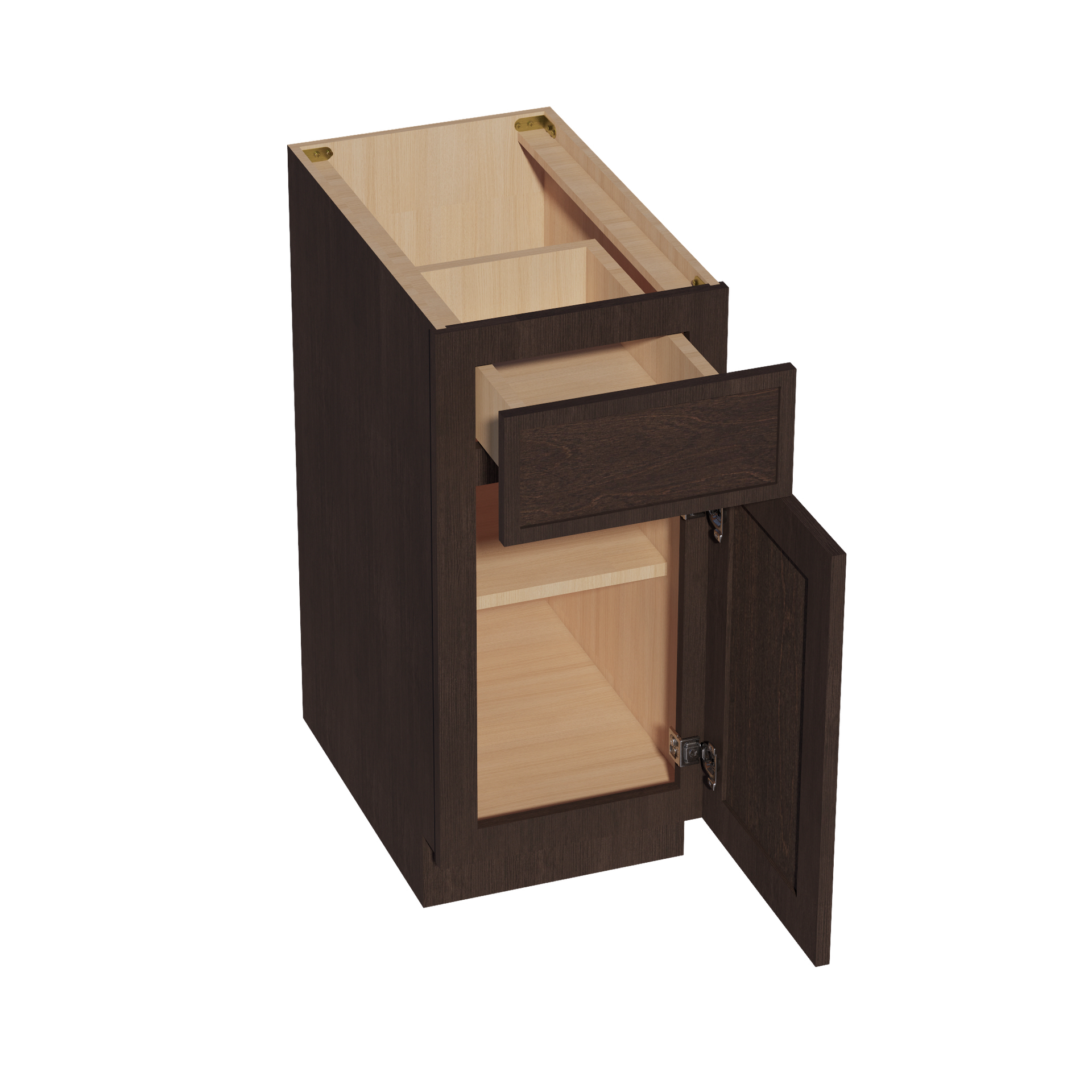 B15-SSE  Base cabinet - Slim Shaker Style - Espresso   15"W x 34-1/2"H x 24"D