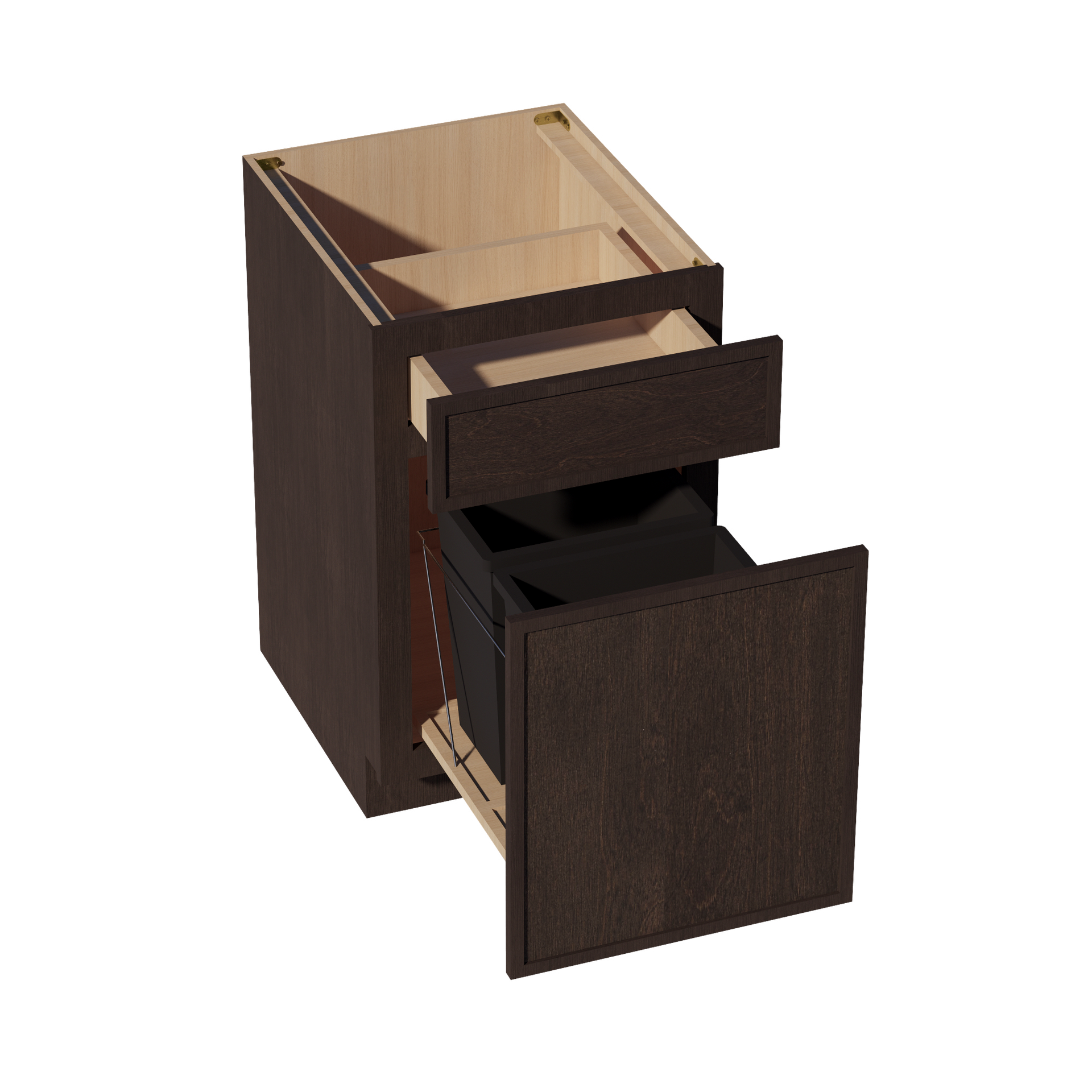 B18TR-SSE  Base cabinet - Slim Shaker Style - Espresso   18"W x 34-1/2"H x 24"D