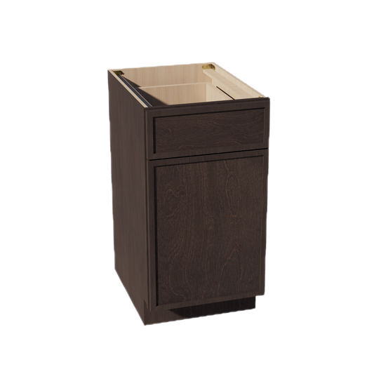 B18TR-SSE  Base cabinet - Slim Shaker Style - Espresso   18"W x 34-1/2"H x 24"D