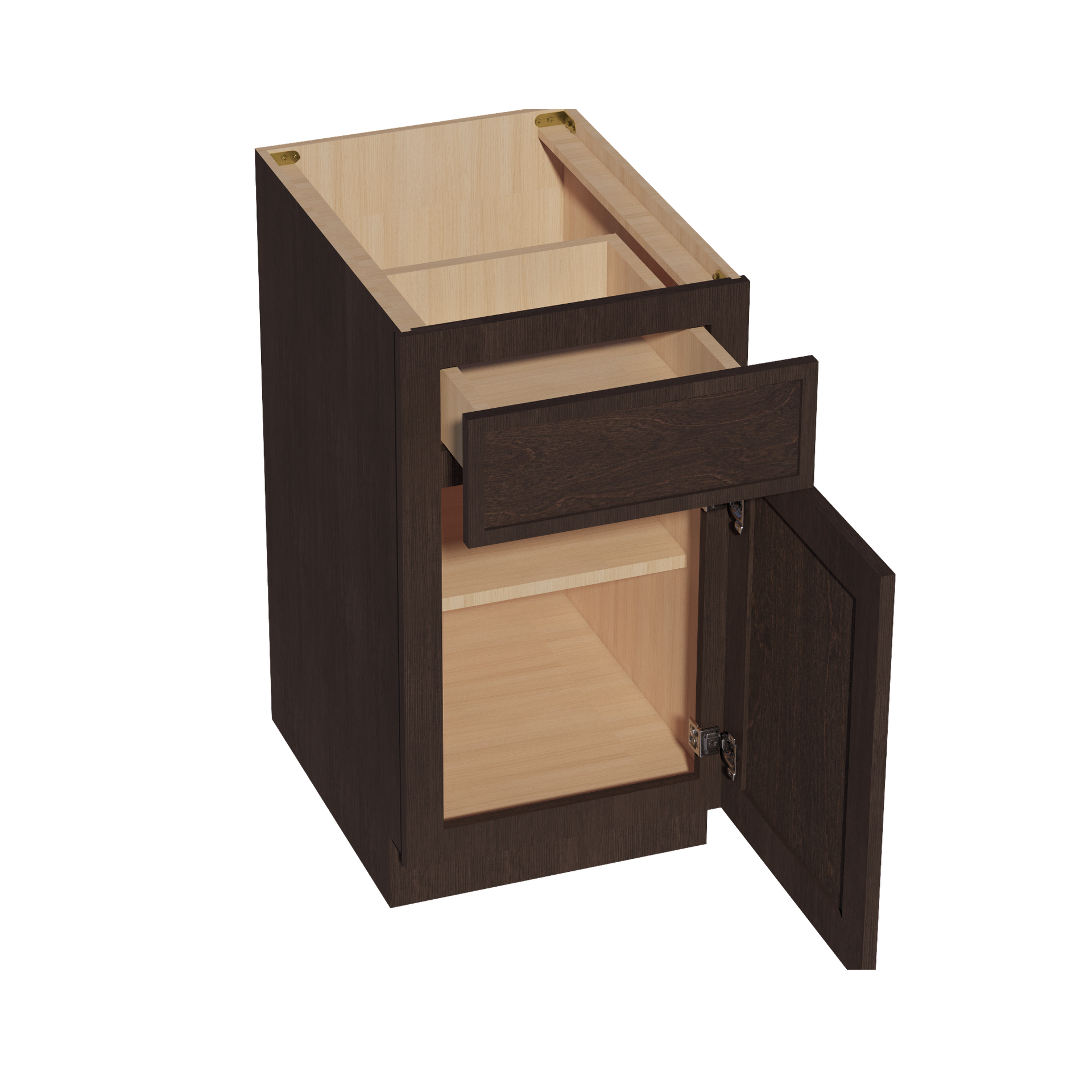 B18-SSE  Base cabinet - Slim Shaker Style - Espresso   18"W x 34-1/2"H x 24"D