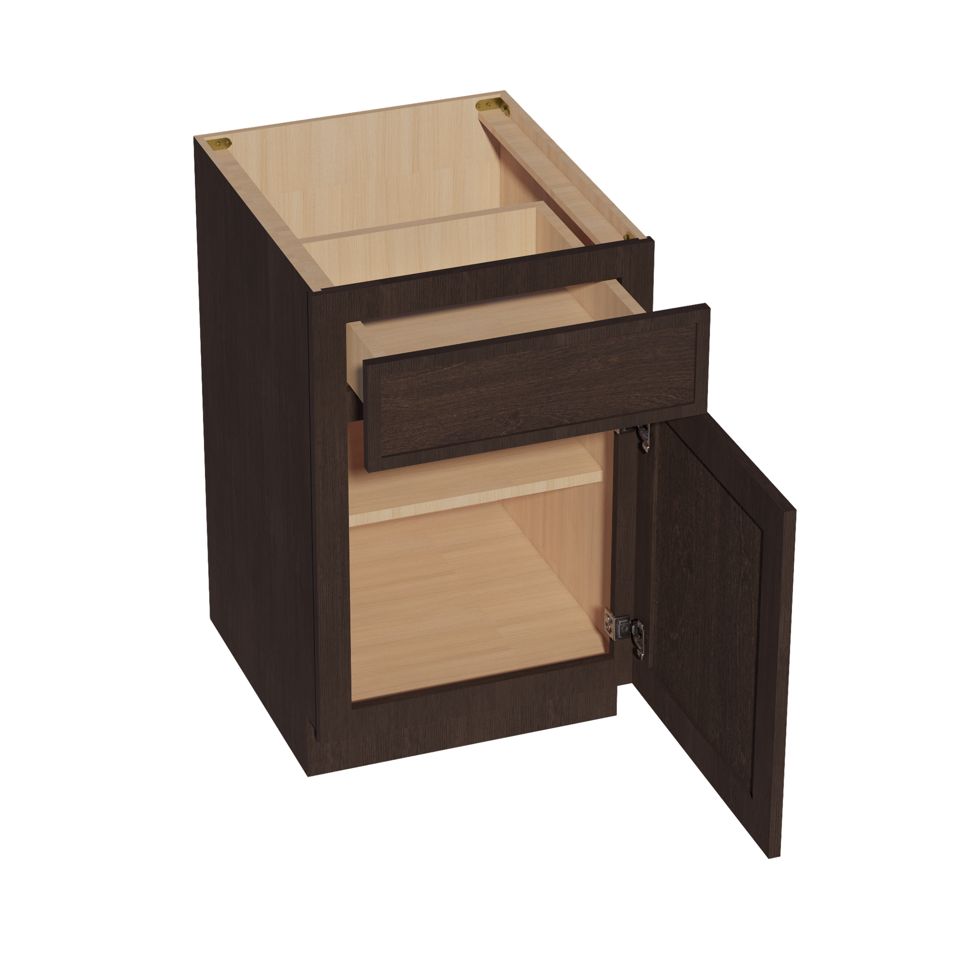 B21-SSE  Base cabinet - Slim Shaker Style - Espresso   21"W x 34-1/2"H x 24"D