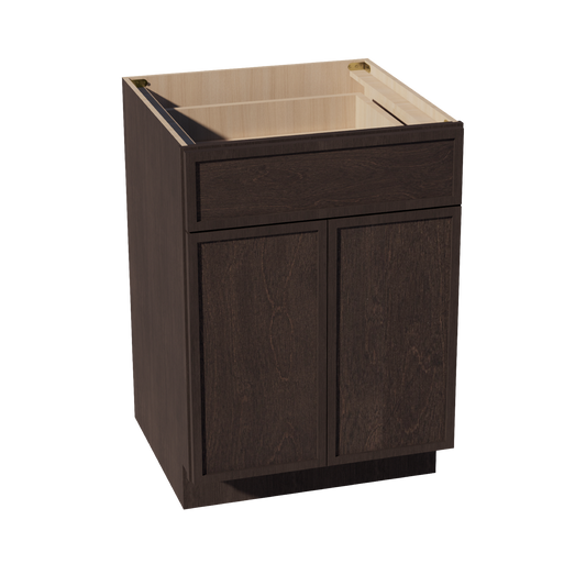 B24-SSE  Base cabinet - Slim Shaker Style - Espresso   24"W x 34-1/2"H x 24"D