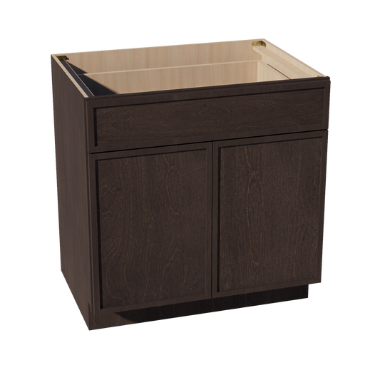 B33-SSE  Base cabinet - Slim Shaker Style - Espresso   33"W x 34-1/2"H x 24"D