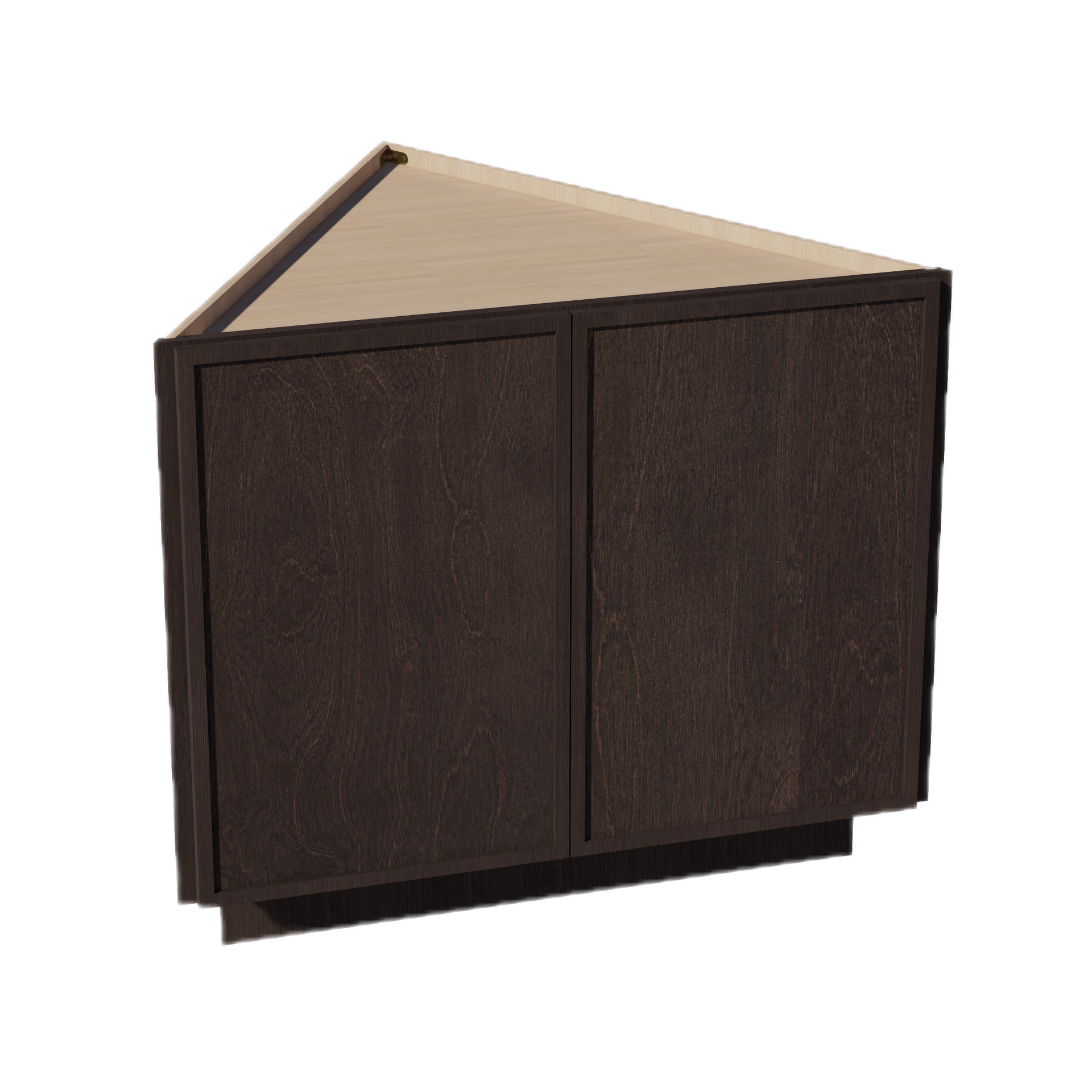 BEC24-SSE  Base cabinet 2 Full Height Door Angle - Slim Shaker Style - Espresso   24"D x 34-1/2"H x 24"D