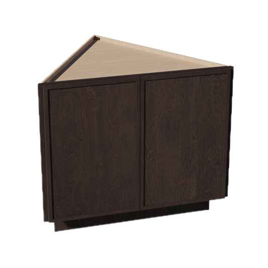BEC24-SSE  Base cabinet 2 Full Height Door Angle - Slim Shaker Style - Espresso   24"D x 34-1/2"H x 24"D