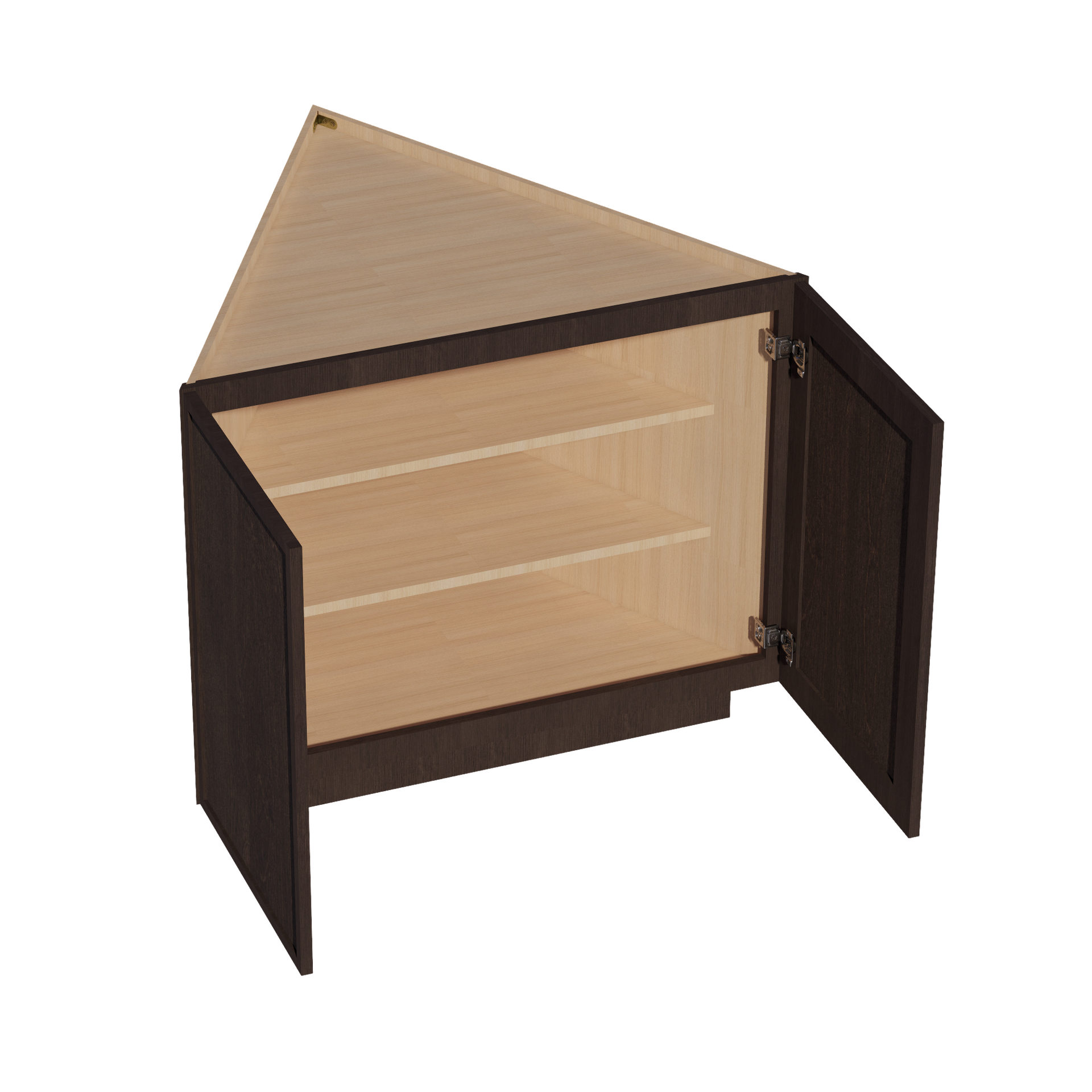 BEC24-SSE  Base cabinet 2 Full Height Door Angle - Slim Shaker Style - Espresso   24"D x 34-1/2"H x 24"D