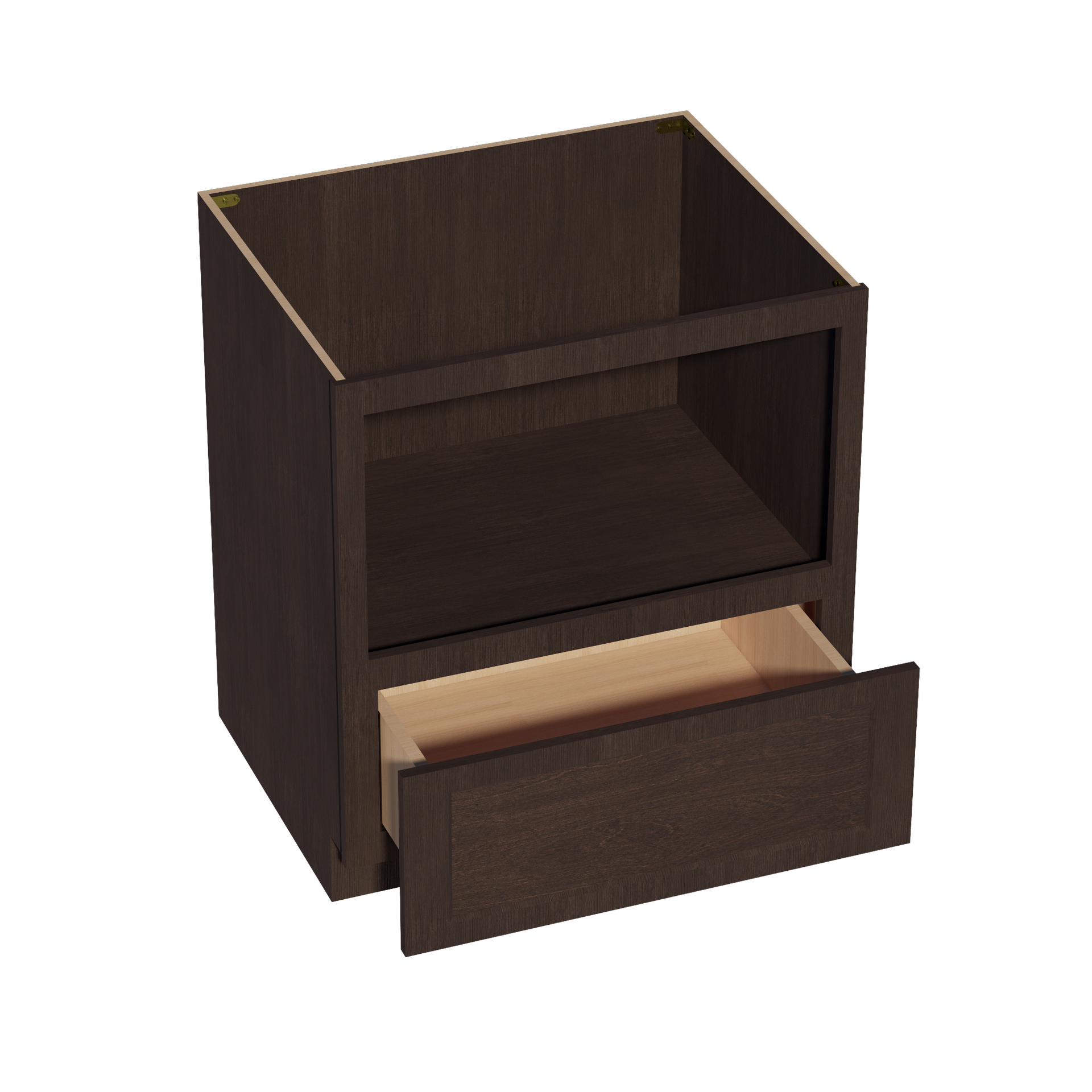BMC30-SSE  Base Cabinety Drawer Built-in Microwave - Slim Shaker Style - Espresso   30"W x 34-1/2"H x 24"D