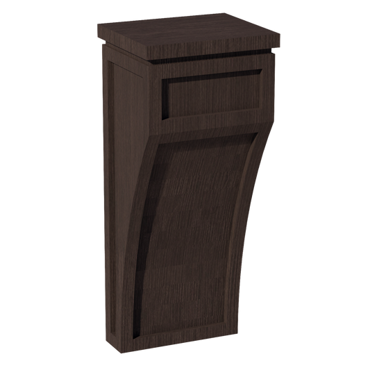 CML-SSE  Large Corbel - Slim Shaker Style - Espresso   5-1/4"W x 12-1/4"H x 4-1/2"D