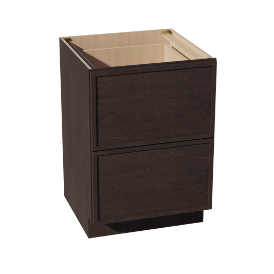 DB24-SSE  Base Cabinet 3 Drawers - Slim Shaker Style - Espresso   24"W x 34-1/2"H x 24"D