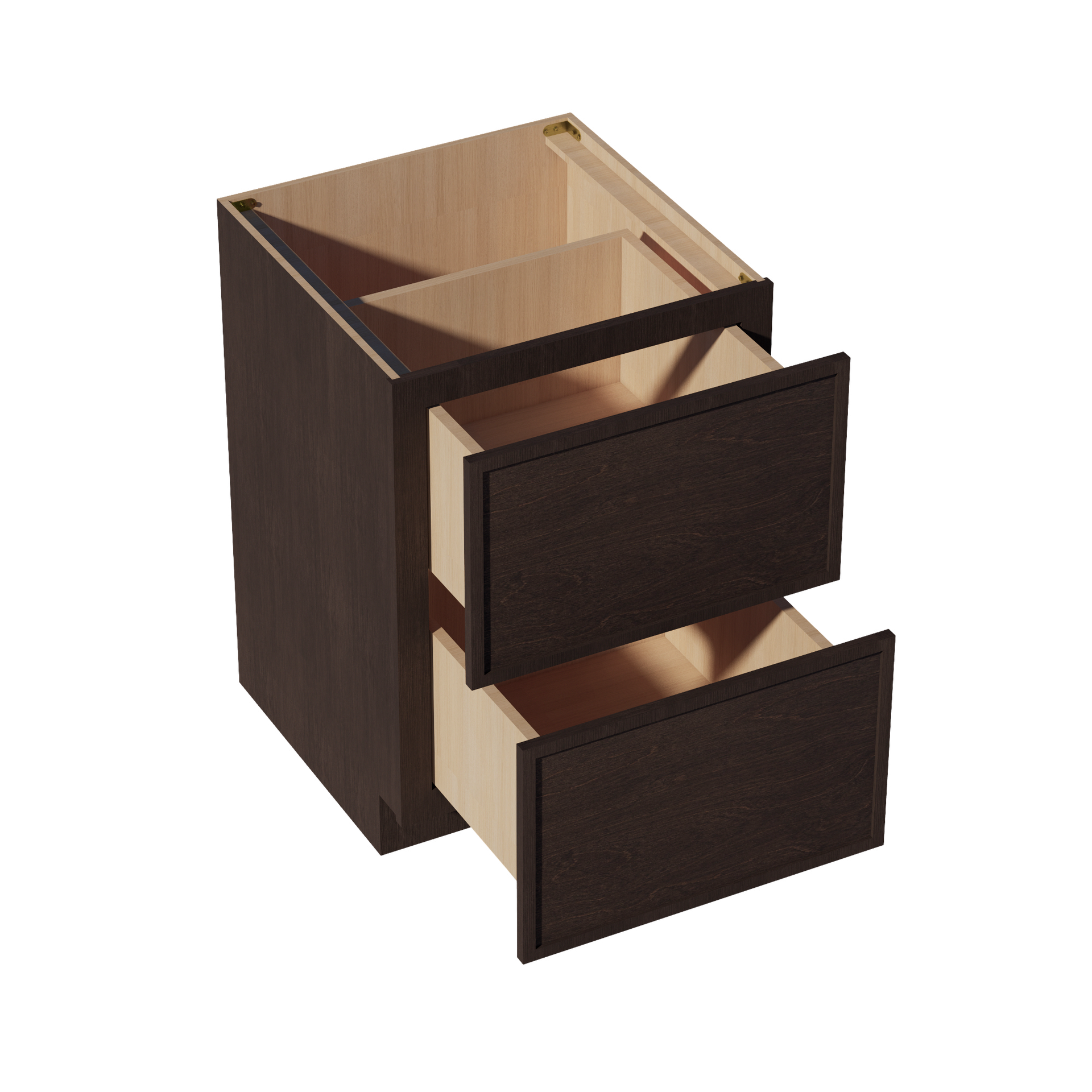 DB24-SSE  Base Cabinet 3 Drawers - Slim Shaker Style - Espresso   24"W x 34-1/2"H x 24"D