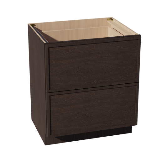 DB30-SSE  Base Cabinet 3 Drawers - Slim Shaker Style - Espresso   30"W x 34-1/2"H x 24"D