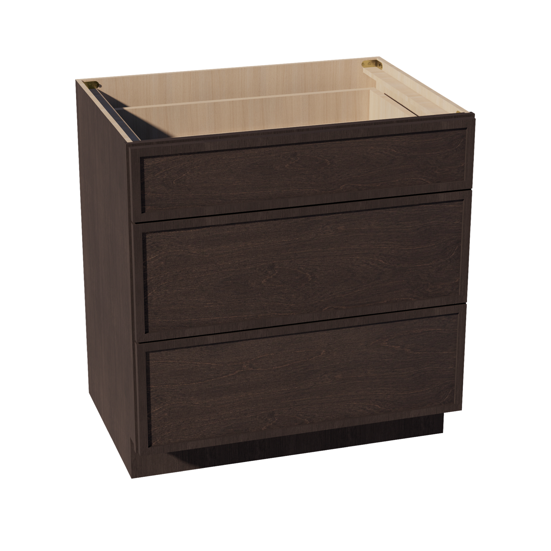 DB33-SSE  Base Cabinet 3 Drawers - Slim Shaker Style - Espresso   33"W x 34-1/2"H x 24"D