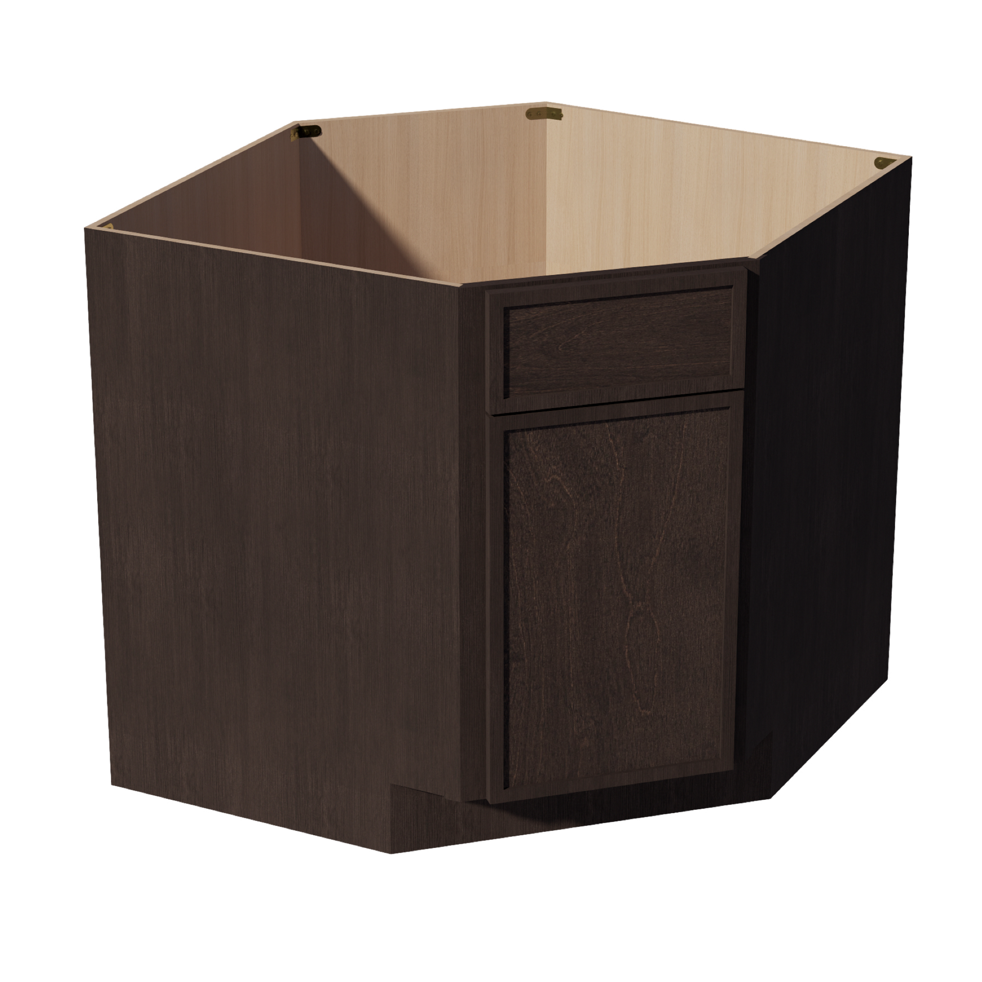 DSB36-SSE  Base Cabinet 1 Door 1 False Drawer Corner Sink - Slim Shaker Style - Espresso   18"W x 34-1/2"H x 24"D