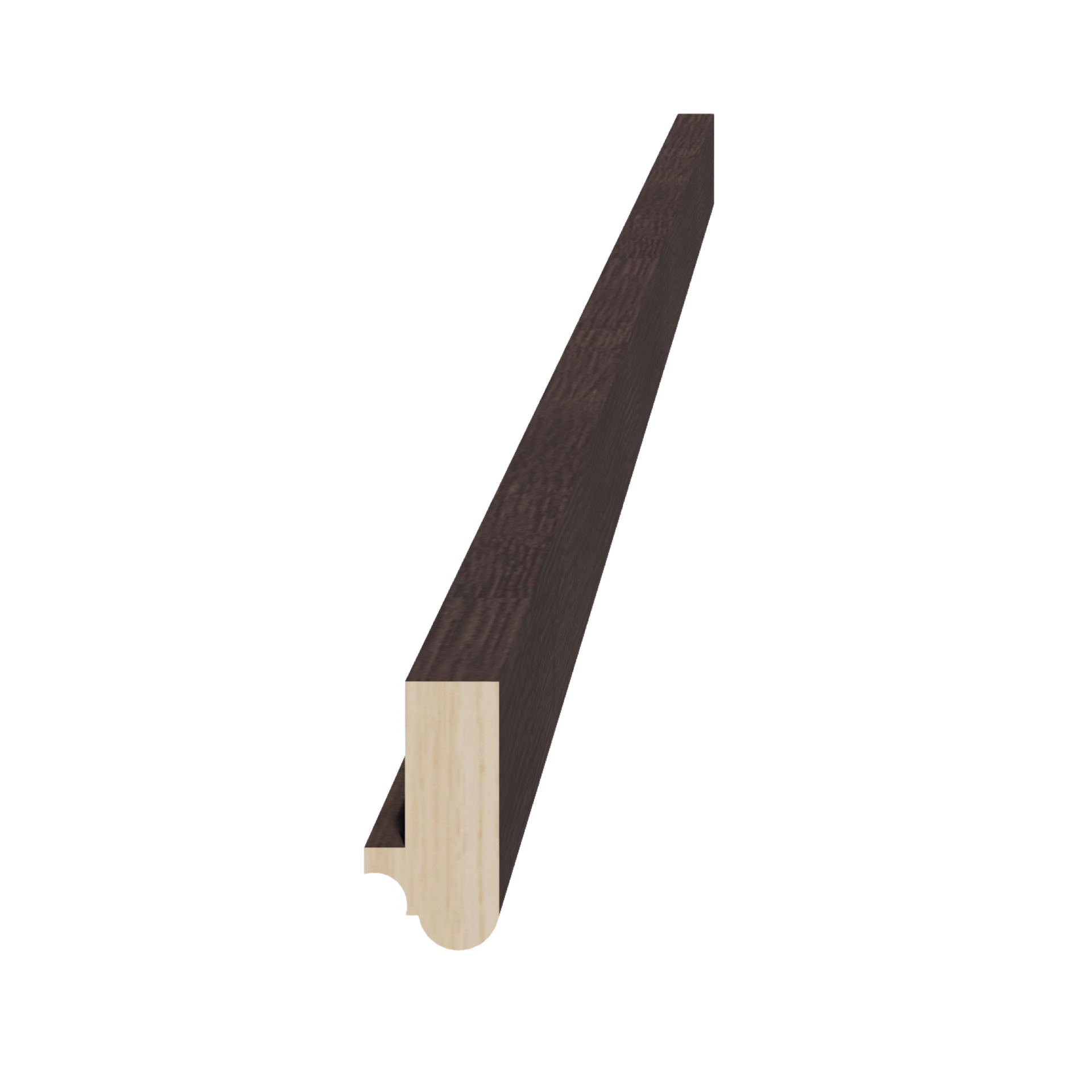 LRM-SSE  Light Rail Molding - Slim Shaker Style - Espresso   96"W x 1-1/2" x 3/4"