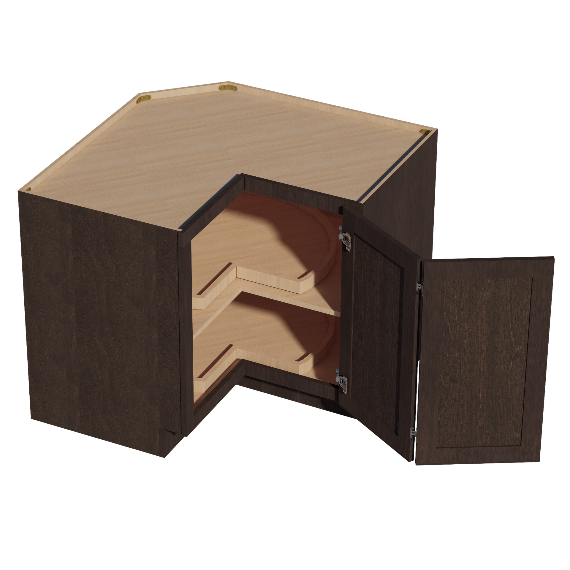 LSB36-SSE  Base Cabinet 2 Door Corner Lazy Susan  - Slim Shaker Style - Espresso   18"x18"W x 34-1/2"H x 24"D