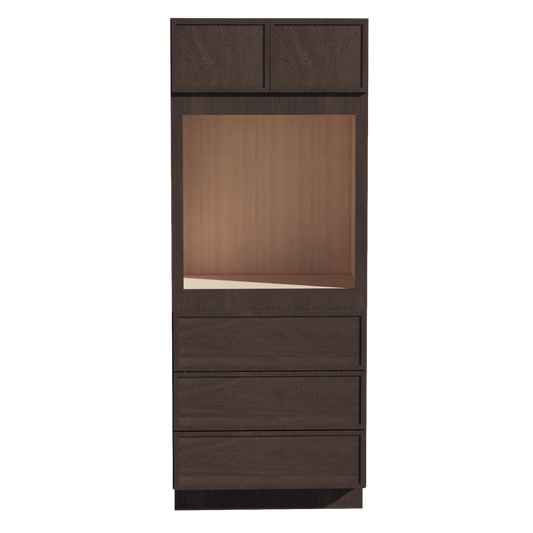 OC3384-SSE  Tall Oven 2 Door & 3 Drawers Cabinet - Slim Shaker Style - Espresso   33"W x 84"H x 24"D
