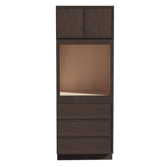 OC3390-SSE  Tall Oven 2 Door & 3 Drawers Cabinet - Slim Shaker Style - Espresso   33"W x 90"H x 24"D