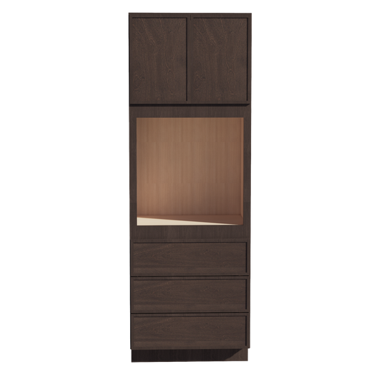 OC3396-SSE  Tall Oven 2 Door & 3 Drawers Cabinet - Slim Shaker Style - Espresso   33"W x 96"H x 24"D