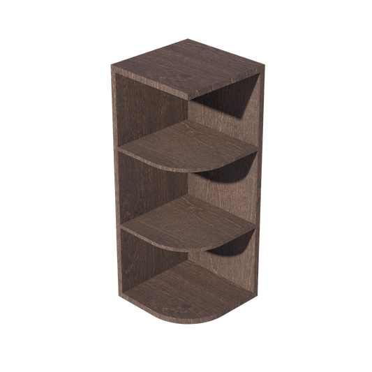 OE1230-SSE  Wall End 4 Shelf Cabinet - Slim Shaker Style - Espresso   12"W x 30"H x 12"D