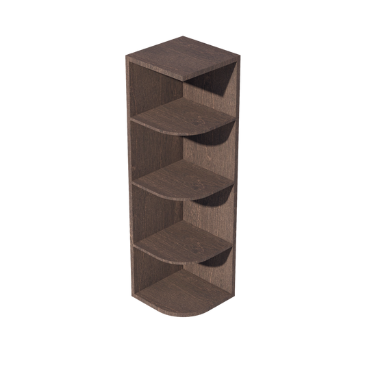OE1242-SSE  Wall End 4 Shelf Cabinet - Slim Shaker Style - Espresso   12"W x 42"H x 12"D