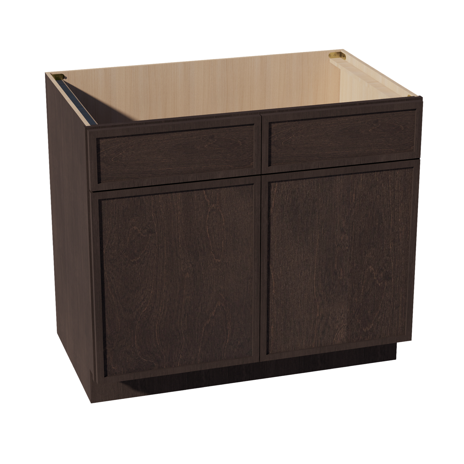 SB39-SSE  Sink Base Cabinet 2 Door 2 False Drawer  - Slim Shaker Style - Espresso   39"W x 34-1/2"H x 24"D
