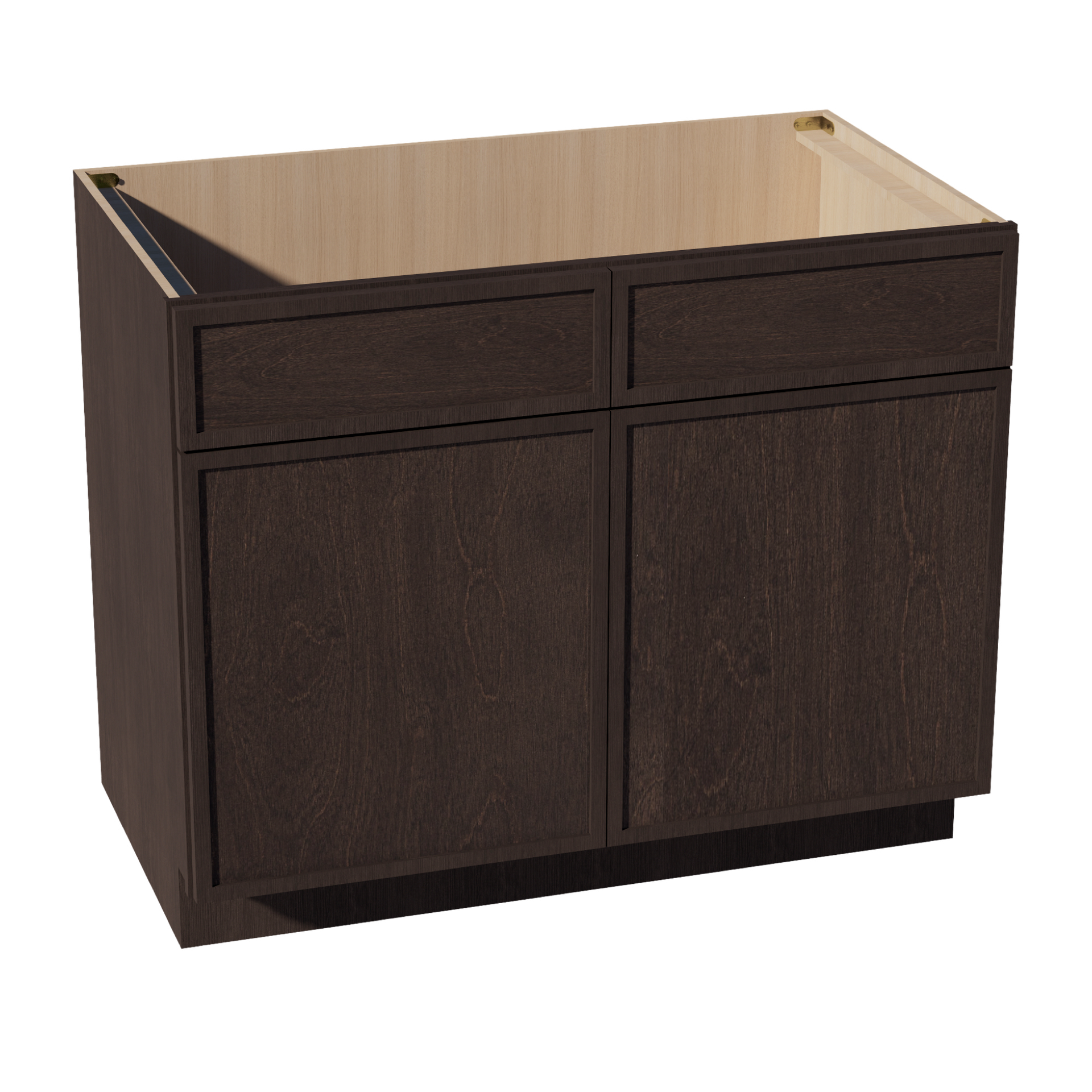 SB42-SSE  Sink Base Cabinet 2 Door 2 False Drawer  - Slim Shaker Style - Espresso   42"W x 34-1/2"H x 24"D