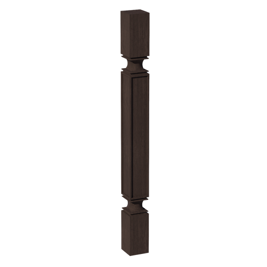 SP336-SSE  Square Roman Pillar - Slim Shaker Style - Espresso   03"W x 36"H x 03"D