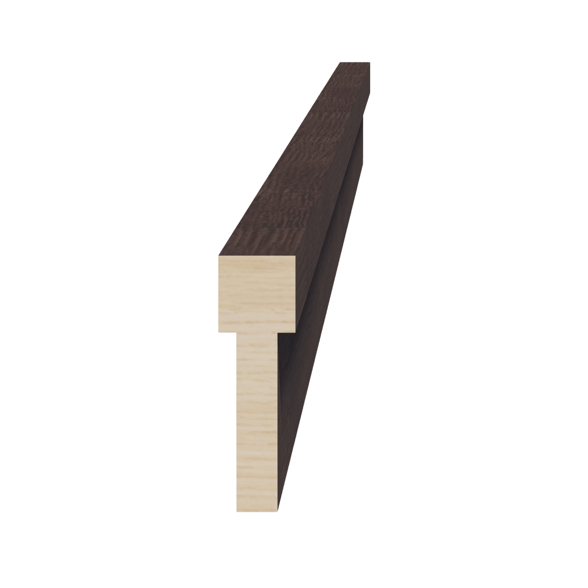 STKM8-SSE  Stacking Molding - Slim Shaker Style - Espresso   96"W x 2-1/2"H x 3/4"D