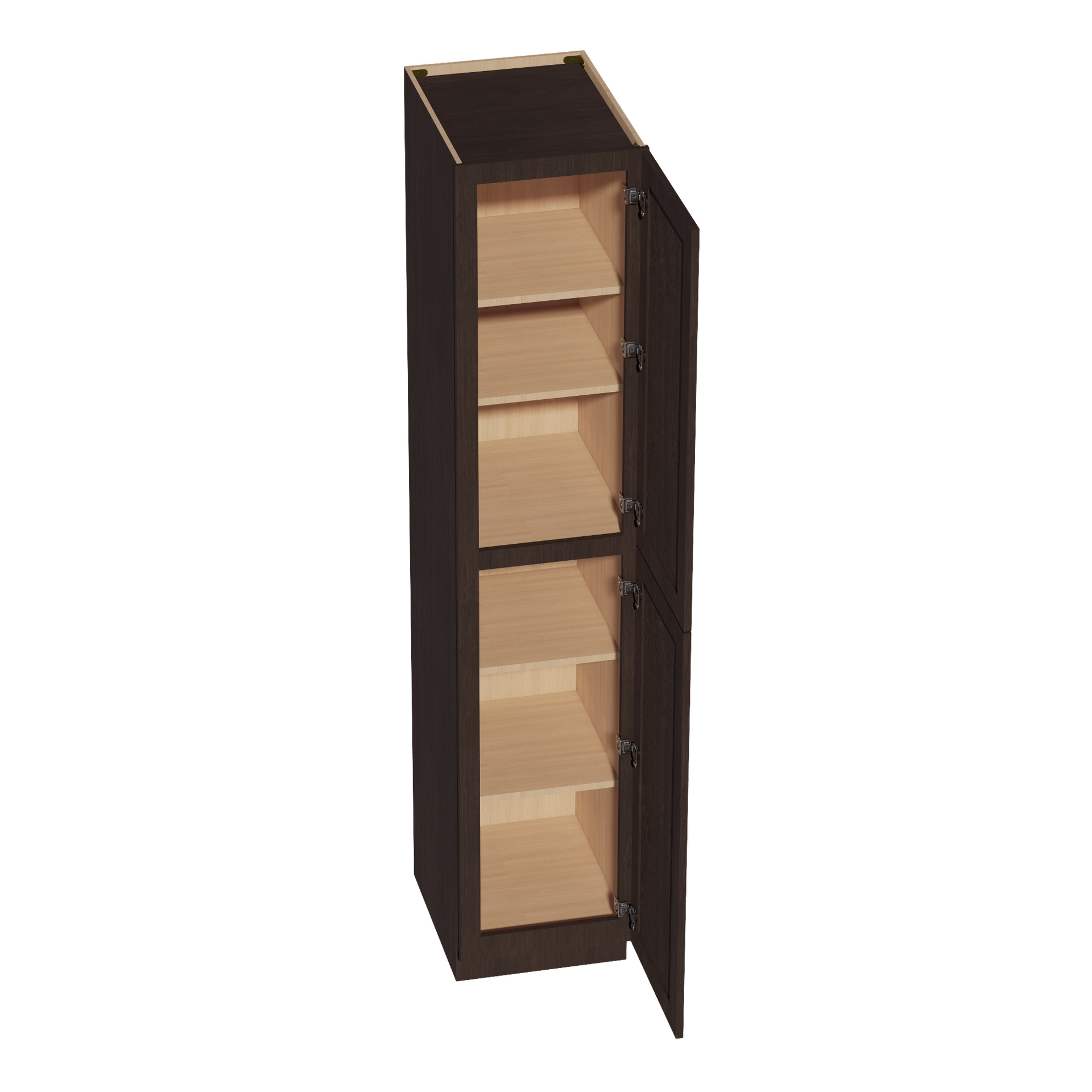 TP1890-SSE  Tall Shelf Pantry Cabinet 2 Door & 6 Sheleves - Slim Shaker Style - Espresso   18"W x 90"H x 24"D