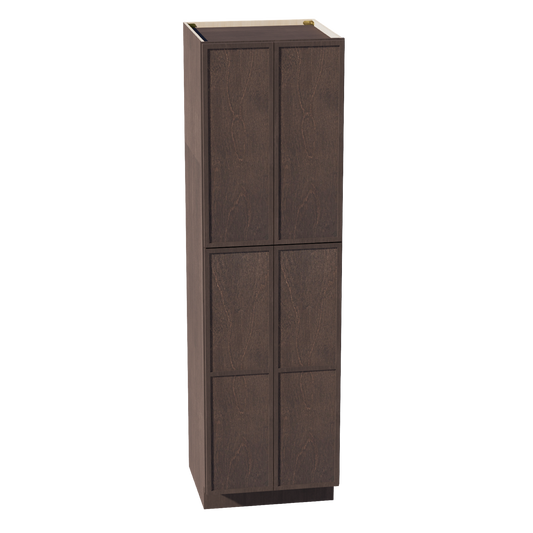 TP2484-SSE  Tall Shelf Pantry Cabinet 4 Door & 6 Sheleves - Slim Shaker Style - Espresso   24" W x 84"H x 24"D