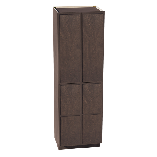 TP2496-SSE  Tall Shelf Pantry Cabinet 4 Door & 6 Sheleves - Slim Shaker Style - Espresso   24" W x 96"H x 24"D