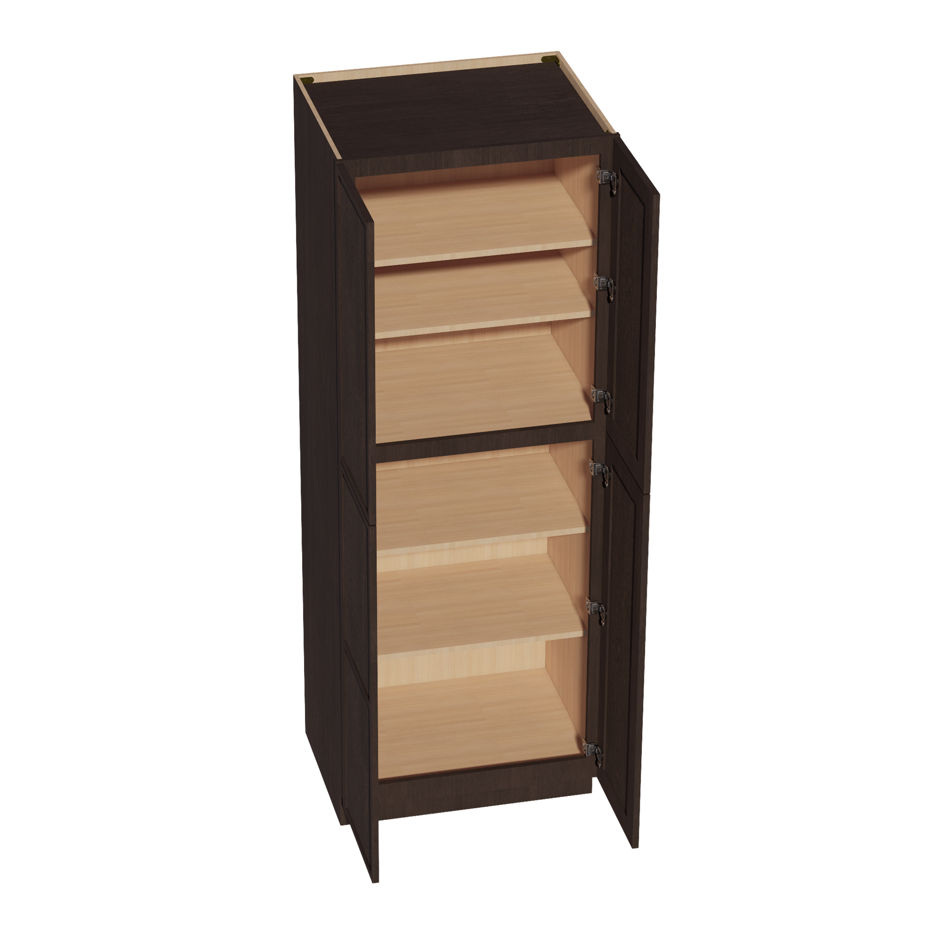 TP3084-SSE: Slim Shaker Espresso 30"W x 84"H x 24"D 4 Door & 5 Shelves Tall Shelf Pantry Cabinets